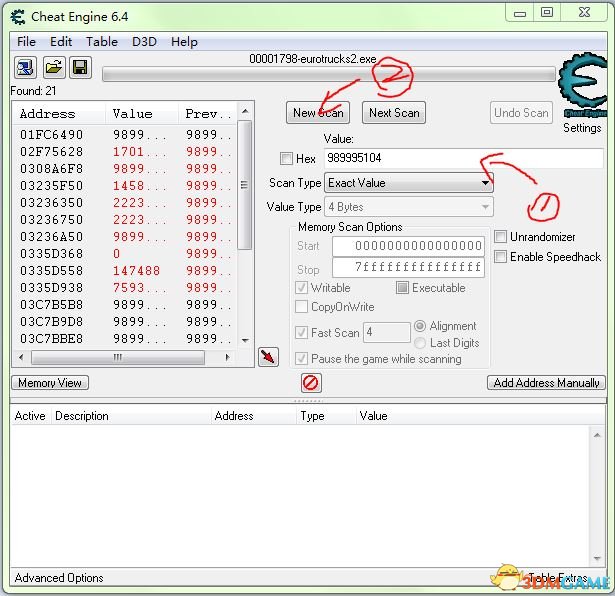 欧洲卡车模拟2CheatEngine工具经验修改方法
