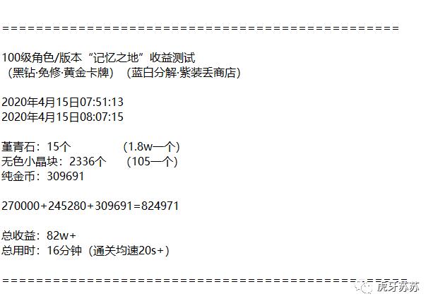 DNF:100级版本八大搬砖副本收益测试与分析！